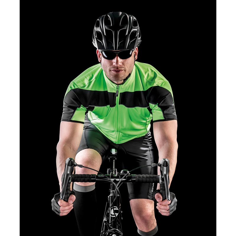 Spiro bikewear full-zip top - Black/Fluorescent Lime Green S